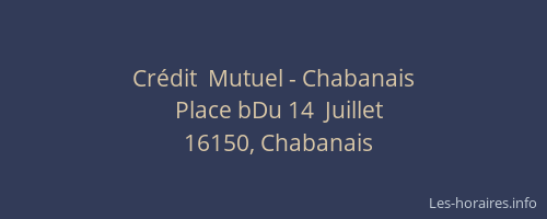 Cr&eacute;dit  Mutuel - Chabanais