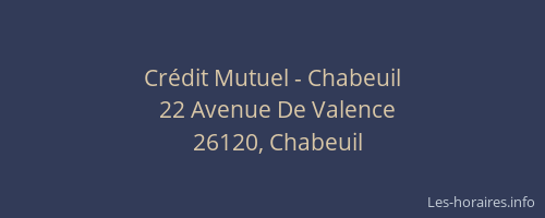 Crédit Mutuel - Chabeuil