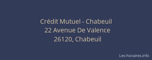 Cr&eacute;dit Mutuel - Chabeuil