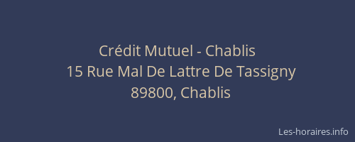 Cr&eacute;dit Mutuel - Chablis