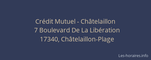 Cr&eacute;dit Mutuel - Ch&acirc;telaillon
