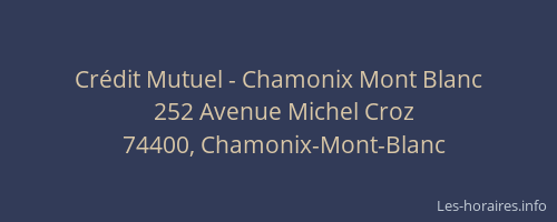 Cr&eacute;dit Mutuel - Chamonix Mont Blanc