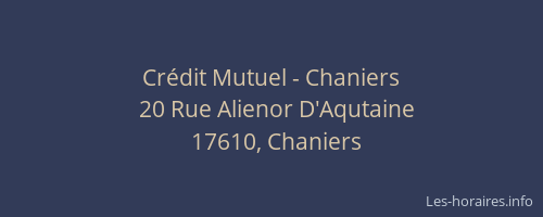 Cr&eacute;dit Mutuel - Chaniers