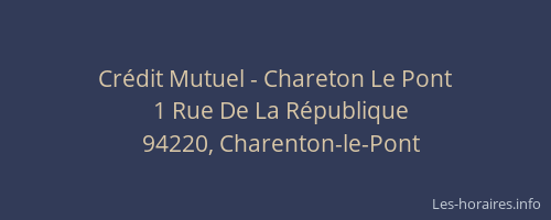 Crédit Mutuel - Chareton Le Pont