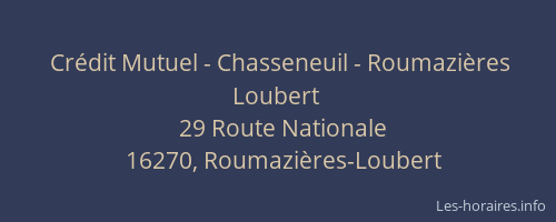 Cr&eacute;dit Mutuel - Chasseneuil - Roumazi&egrave;res Loubert
