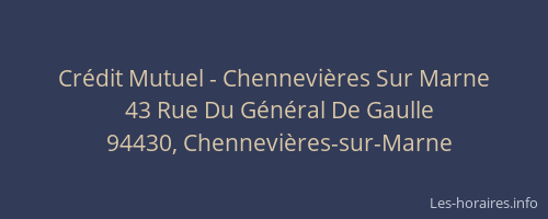 Cr&eacute;dit Mutuel - Chennevi&egrave;res Sur Marne