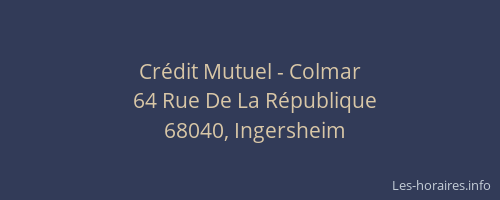 Cr&eacute;dit Mutuel - Colmar