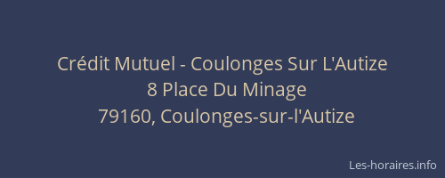 Cr&eacute;dit Mutuel - Coulonges Sur L'Autize