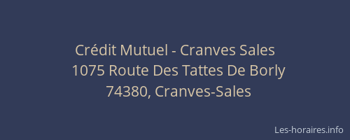 Cr&eacute;dit Mutuel - Cranves Sales