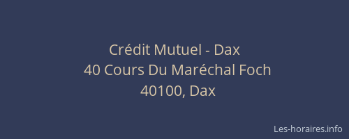Cr&eacute;dit Mutuel - Dax