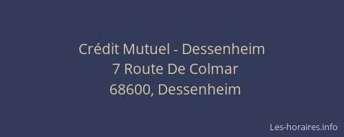 Cr&eacute;dit Mutuel - Dessenheim