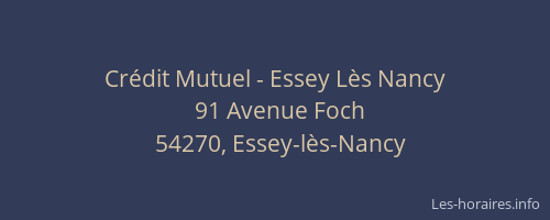 Cr&eacute;dit Mutuel - Essey L&egrave;s Nancy