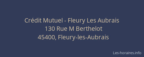 Cr&eacute;dit Mutuel - Fleury Les Aubrais