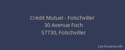 Cr&eacute;dit Mutuel - Folschviller