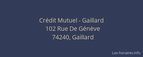 Crédit Mutuel - Gaillard