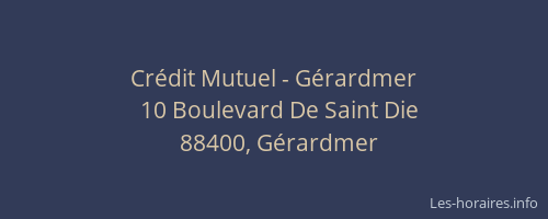 Crédit Mutuel - Gérardmer