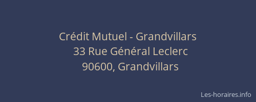 Cr&eacute;dit Mutuel - Grandvillars