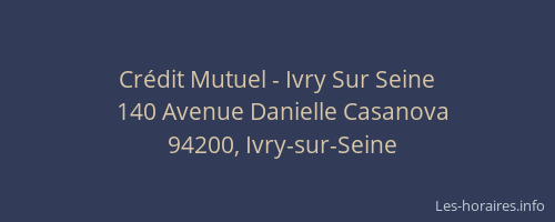 Crédit Mutuel - Ivry Sur Seine