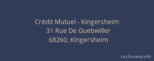 Cr&eacute;dit Mutuel - Kingersheim