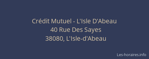 Crédit Mutuel - L'Isle D'Abeau