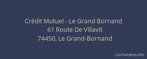 Cr&eacute;dit Mutuel - Le Grand Bornand