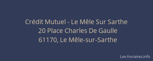 Cr&eacute;dit Mutuel - Le M&ecirc;le Sur Sarthe