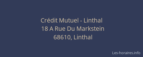Cr&eacute;dit Mutuel - Linthal