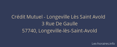 Cr&eacute;dit Mutuel - Longeville L&egrave;s Saint Avold