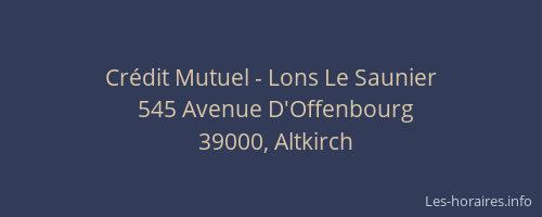 Cr&eacute;dit Mutuel - Lons Le Saunier