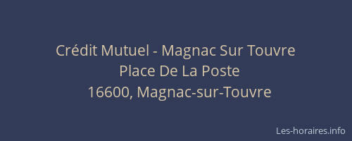 Cr&eacute;dit Mutuel - Magnac Sur Touvre