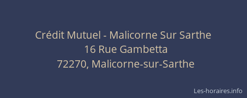 Crédit Mutuel - Malicorne Sur Sarthe