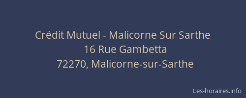 Cr&eacute;dit Mutuel - Malicorne Sur Sarthe