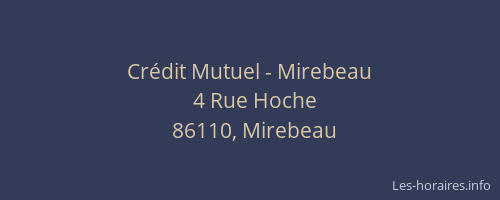 Cr&eacute;dit Mutuel - Mirebeau