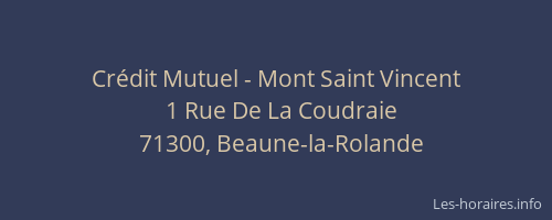 Crédit Mutuel - Mont Saint Vincent
