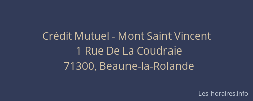 Cr&eacute;dit Mutuel - Mont Saint Vincent
