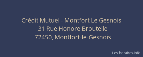 Crédit Mutuel - Montfort Le Gesnois