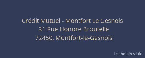 Cr&eacute;dit Mutuel - Montfort Le Gesnois