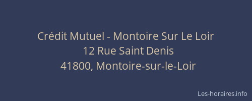 Cr&eacute;dit Mutuel - Montoire Sur Le Loir