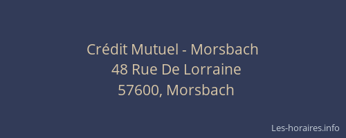 Crédit Mutuel - Morsbach