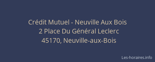 Cr&eacute;dit Mutuel - Neuville Aux Bois