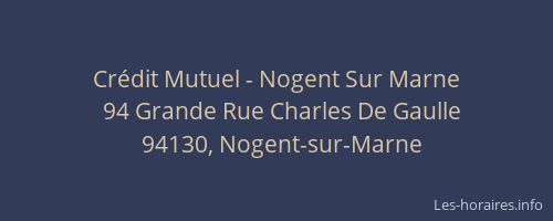 Cr&eacute;dit Mutuel - Nogent Sur Marne