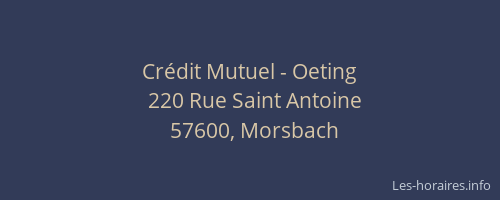 Crédit Mutuel - Oeting