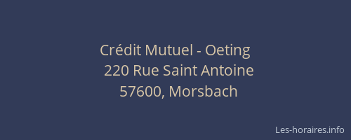 Cr&eacute;dit Mutuel - Oeting