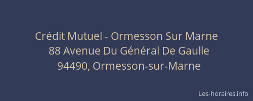 Crédit Mutuel - Ormesson Sur Marne