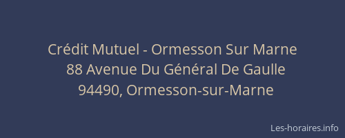 Cr&eacute;dit Mutuel - Ormesson Sur Marne