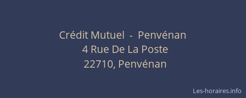 Cr&eacute;dit Mutuel  -  Penv&eacute;nan