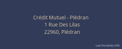 Cr&eacute;dit Mutuel - Pl&eacute;dran