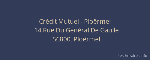 Cr&eacute;dit Mutuel - Plo&euml;rmel