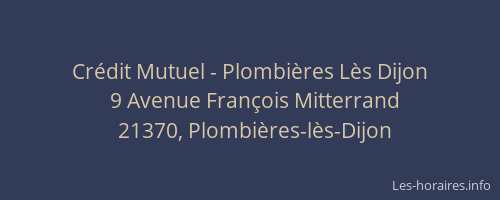 Crédit Mutuel - Plombières Lès Dijon