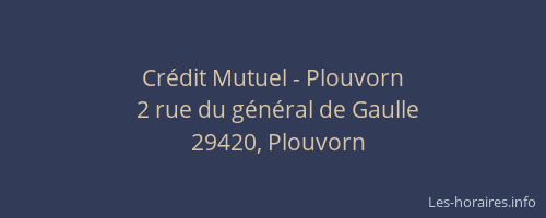 Cr&eacute;dit Mutuel - Plouvorn